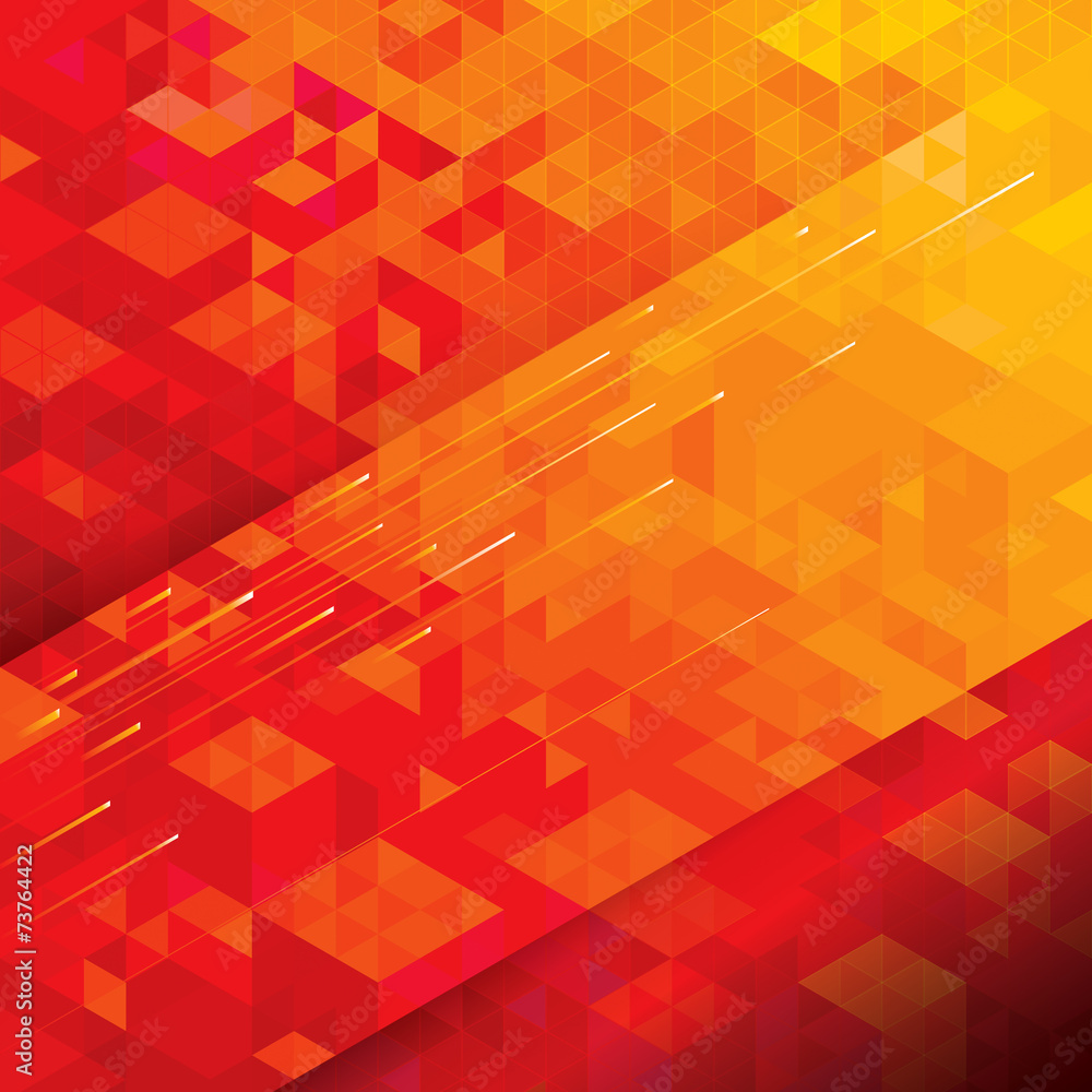 Poster Geometric structure technical abstract red background.