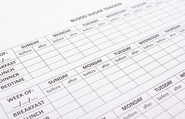 Obraz premium Empty medical forms for diabetes