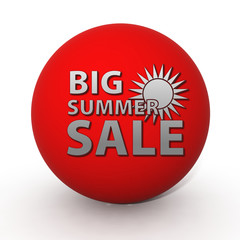 Summer sale circular icon on white background