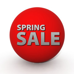 Spring sale circular icon on white background