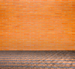 Brick wall on wood floor Room interior modern style