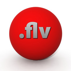 .flv circular icon on white background
