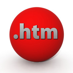 .htm circular icon on white background
