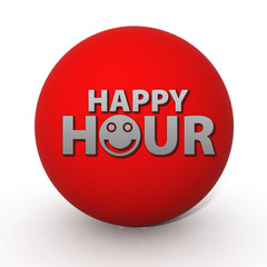 Happy hour circular icon on white background