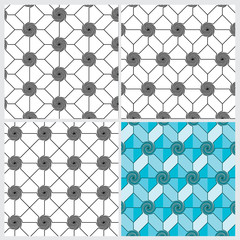 Set of four twirl line pattern