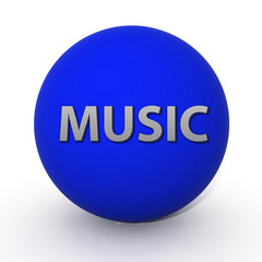 music circular icon on white background
