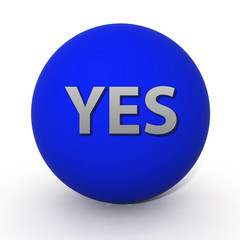 yes circular icon on white background