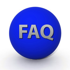 faq circular icon on white background