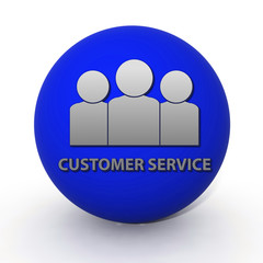 Customer service circular icon on white background