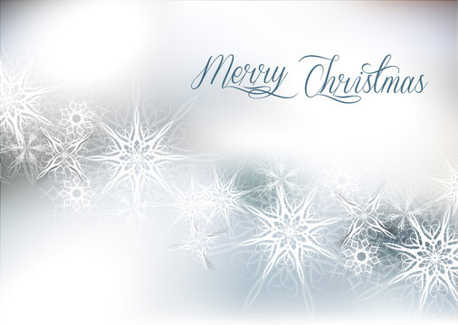 Christmas Silver Snow Background With Space For Text