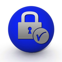 Lock circular icon on white background