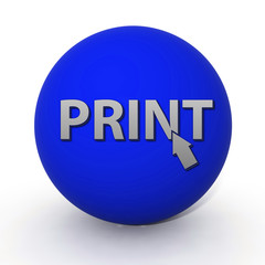 Print circular icon on white background