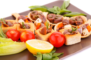 Anchovies in pastries