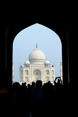 Taj mahal, India. View through arch