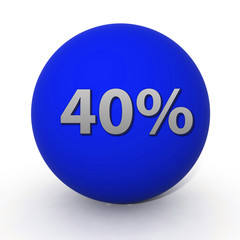 Fourty percent circular icon on white background