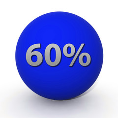 Sixty percent circular icon on white background
