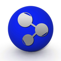 Database circular icon on white background