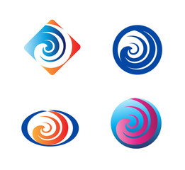 Spiral symbol Twirl logo elements