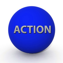 Action circular icon on white background