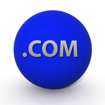Com circular icon on white background