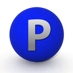 Parking circular icon on white background