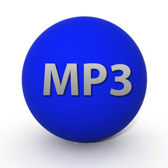 MP3 circular icon on white background