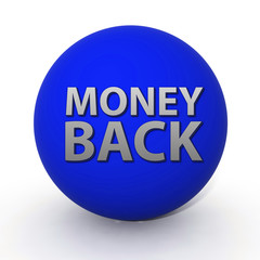 Money back circular icon on white background