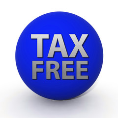 Tax free circular icon on white background