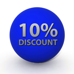 Discount ten percent circular icon on white background