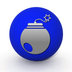 Bomb circular icon on white background