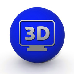 3Dcircular icon on white background
