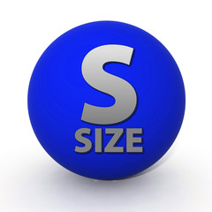 S size circular icon on white background