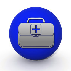 Emergency circular icon on white background