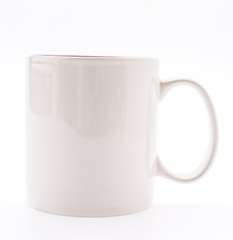 White coffee cup isolated on white