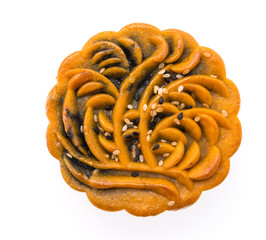 Moon cake isolated on white