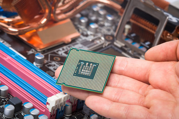 Computer motherboard closeup