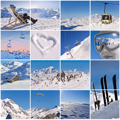 Winter sports in the Alps collage