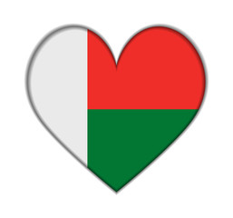 Madagascar heart flag vector