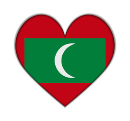 Maldives heart flag vector
