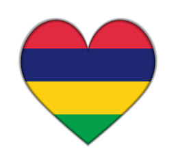 Mauritius heart flag vector