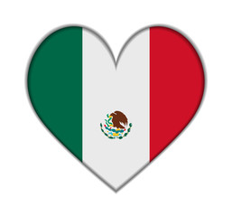 Mexico heart flag vector