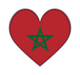 Morocco heart flag vector