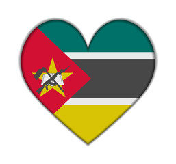 Mozambique heart flag vector