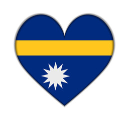 Nauru heart flag vector