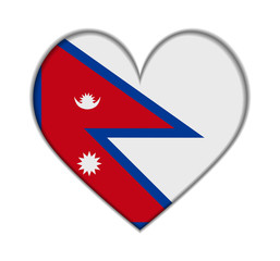 Nepal heart flag vector