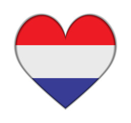 Netherlands heart flag vector