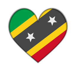 Saint Kitts and Nevis heart flag vector