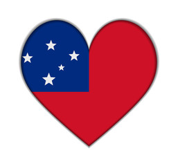 Samoa heart flag vector