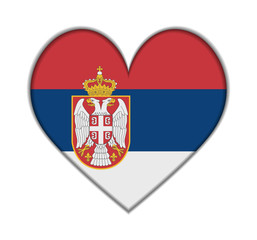 Serbia heart flag vector