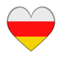 South Ossetia heart flag vector